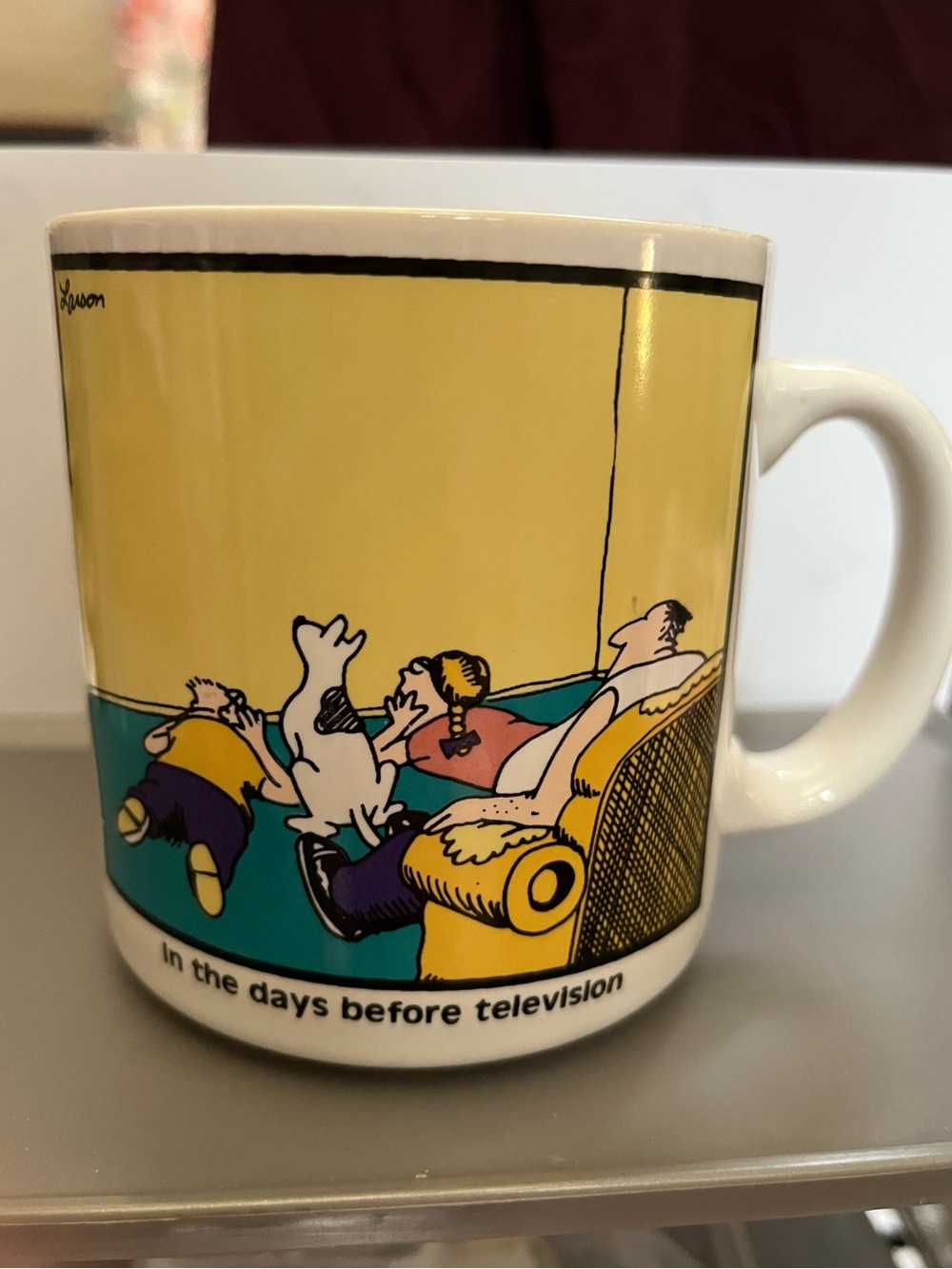 Far Side Yellow Cartoon Family Ceramic Mug